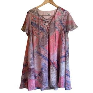 Show Me Your Mumu Lace Up Paisley Dress